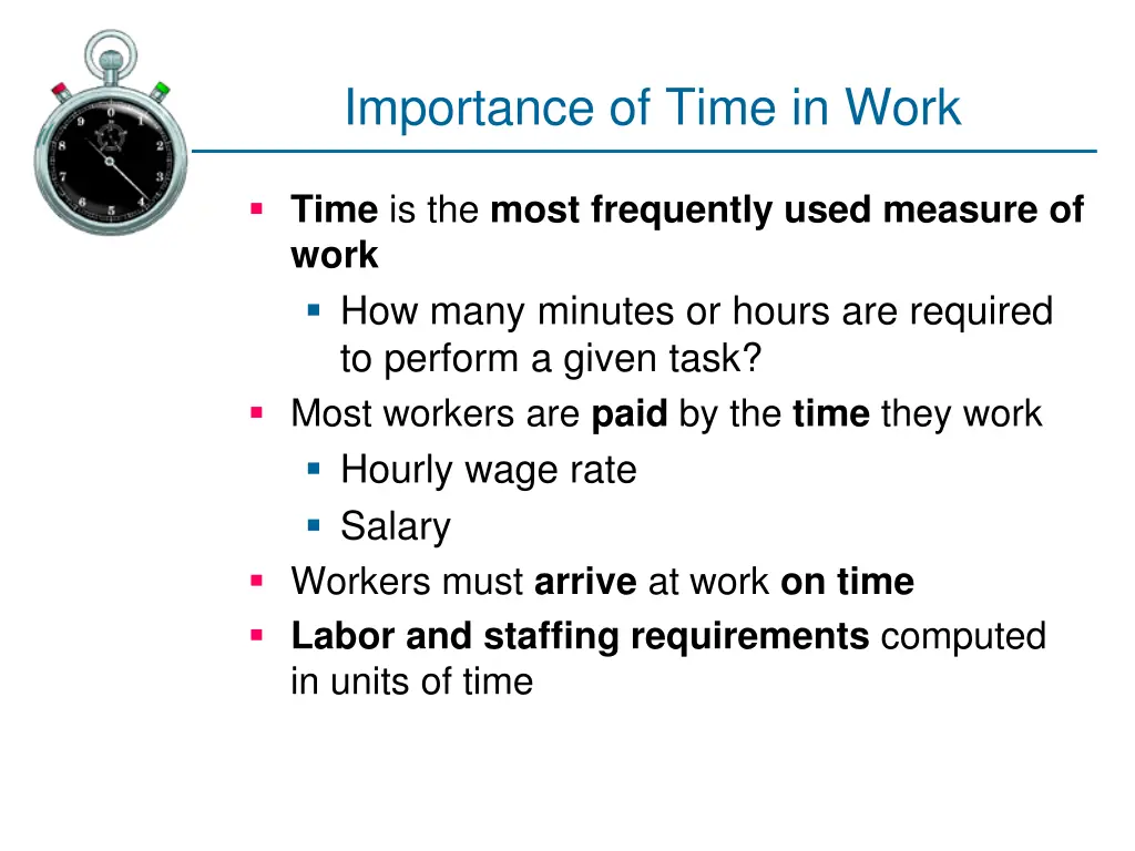 importance of time in work