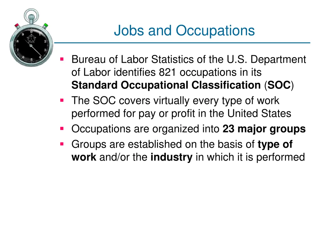 jobs and occupations