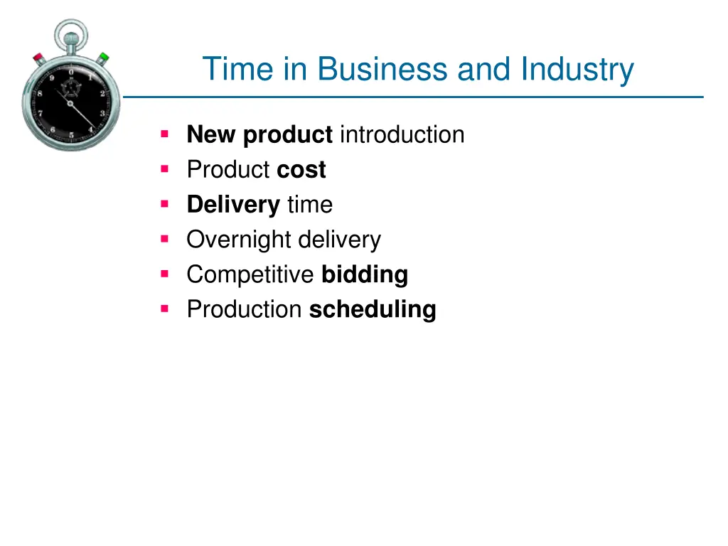 time in business and industry