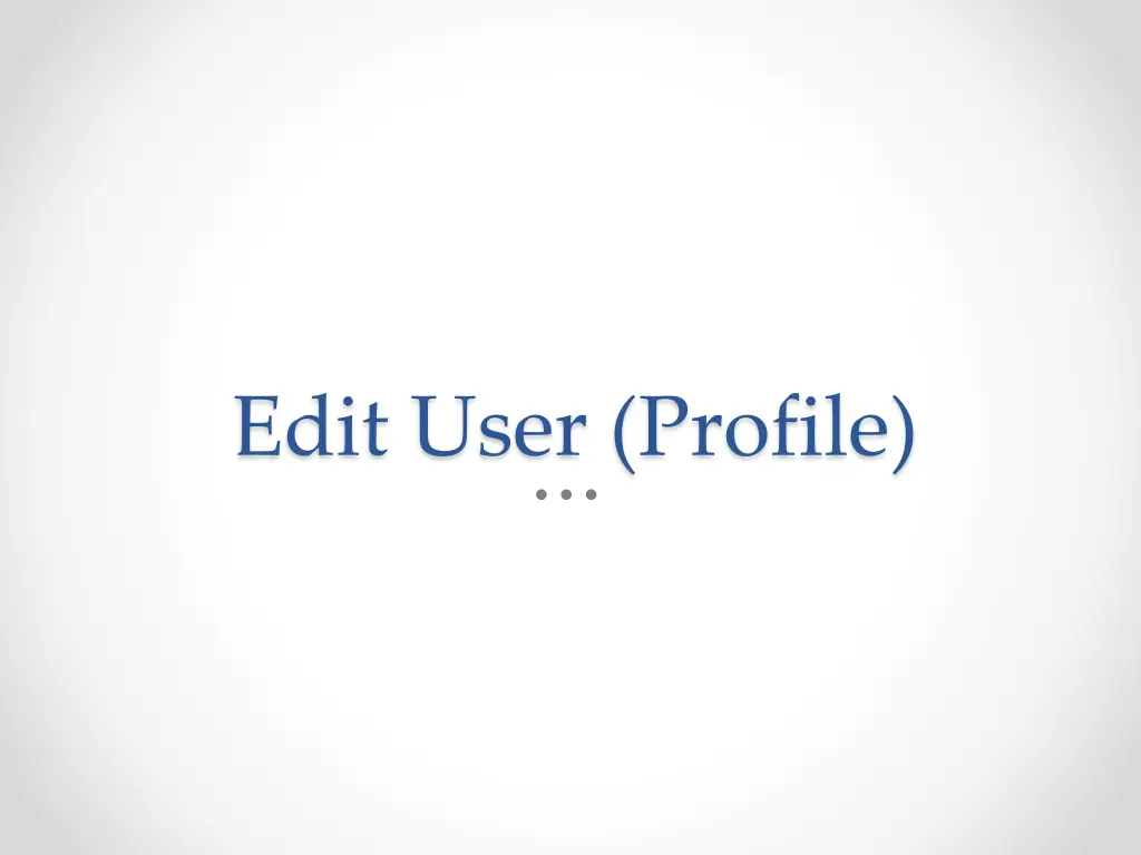 edit user profile