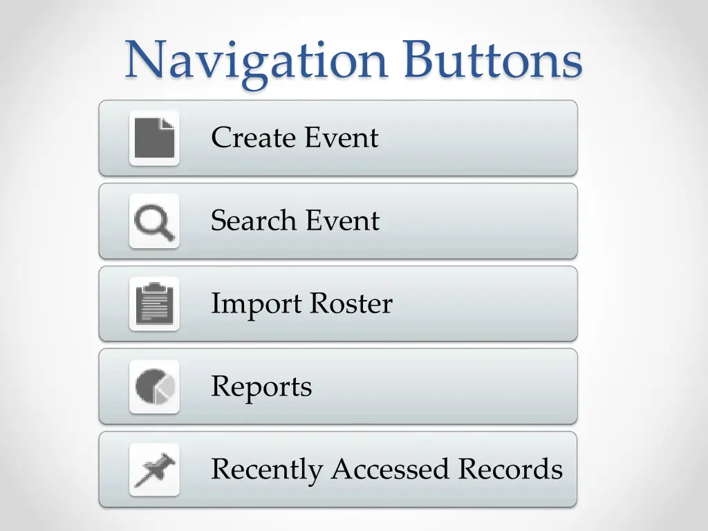 navigation buttons