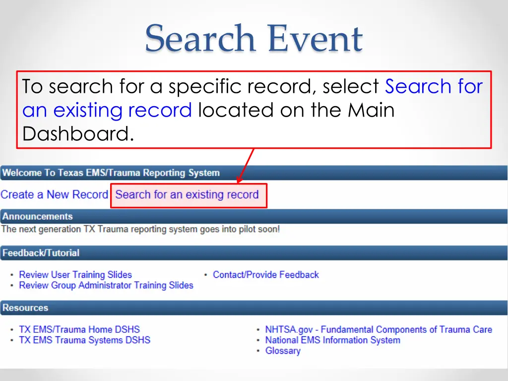 search event