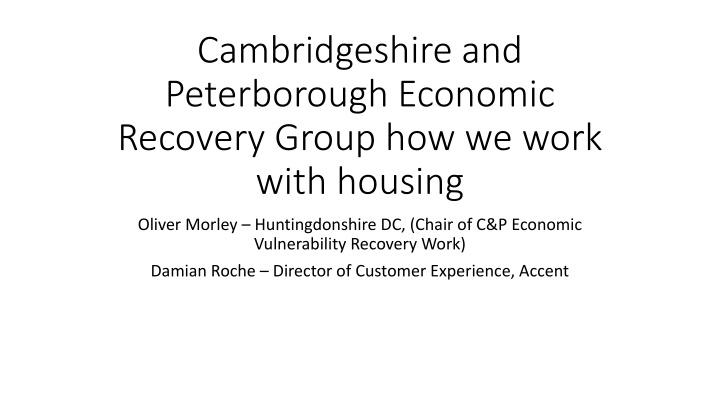 cambridgeshire and peterborough economic recovery