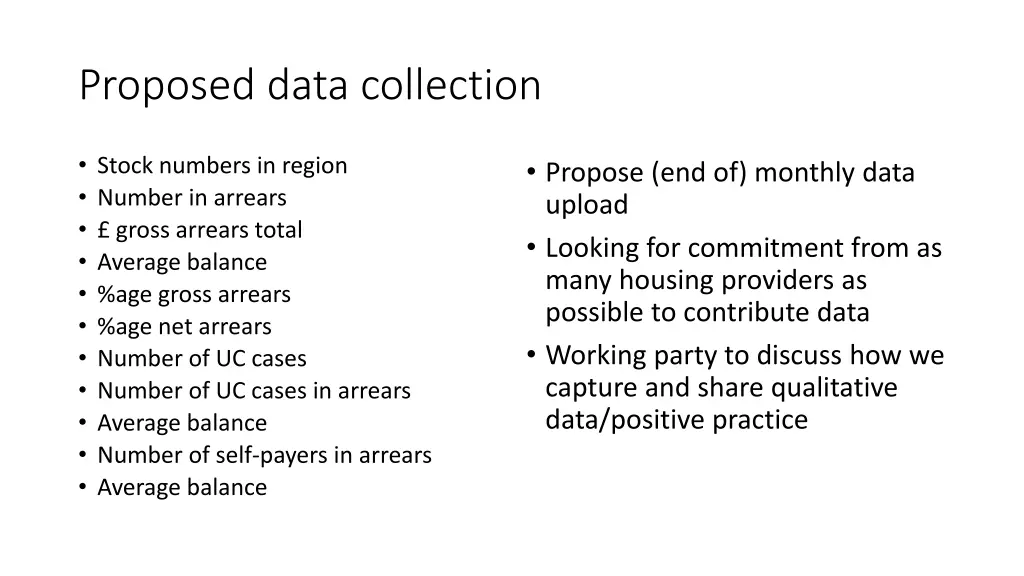 proposed data collection