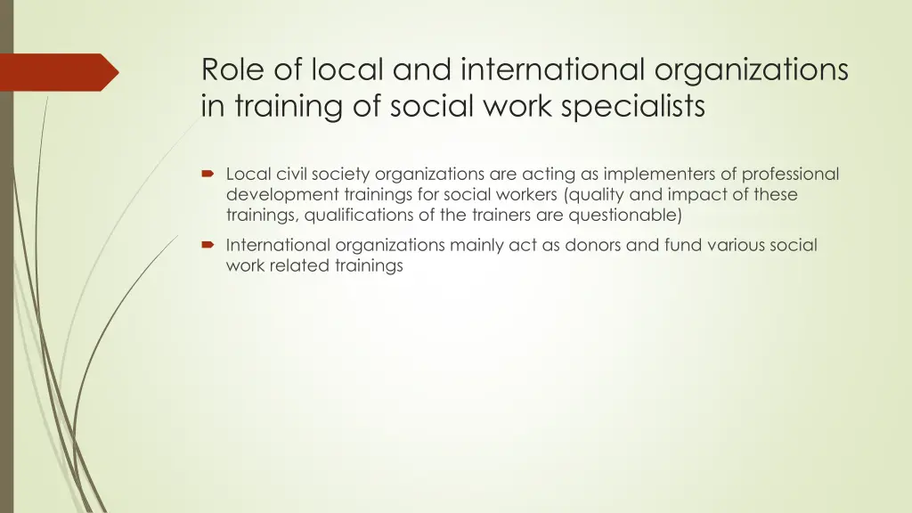 role of local and international organizations