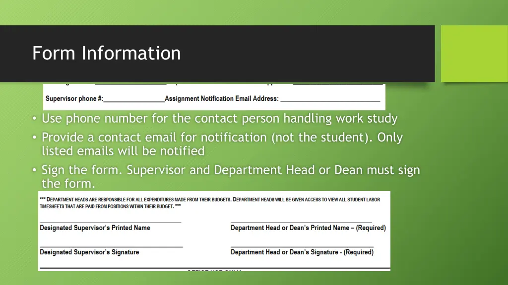 form information