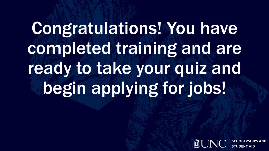 congratulations you have completed training