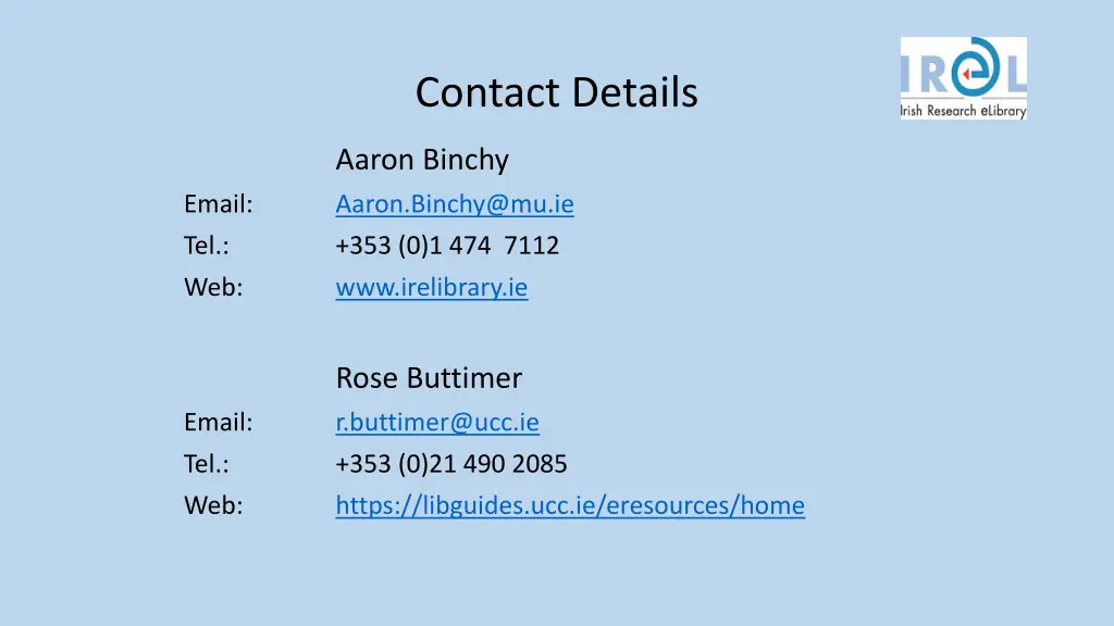 contact details