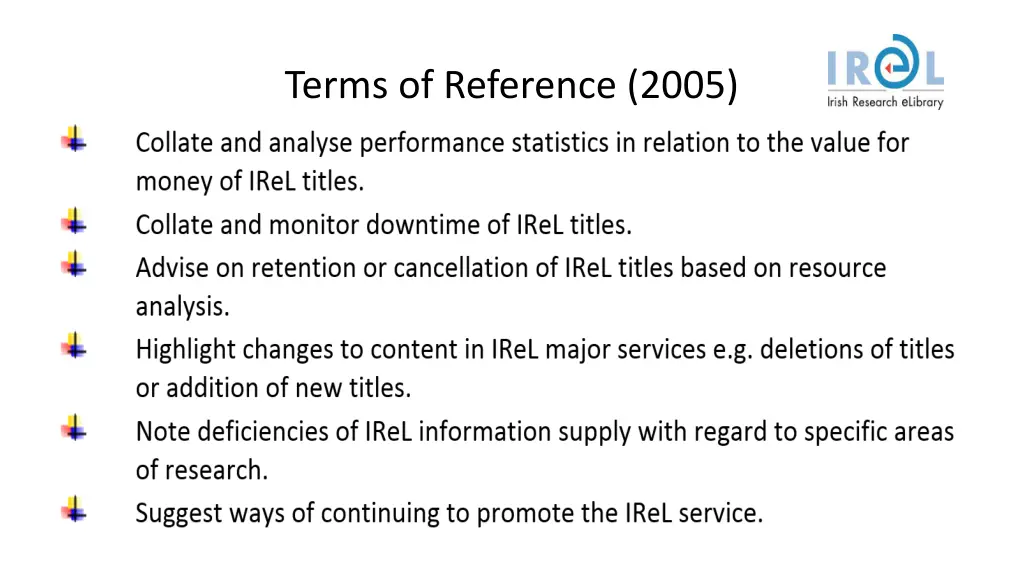 terms of reference 2005