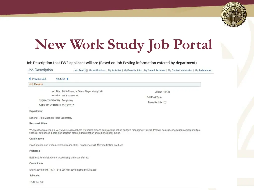 new work study job portal 1