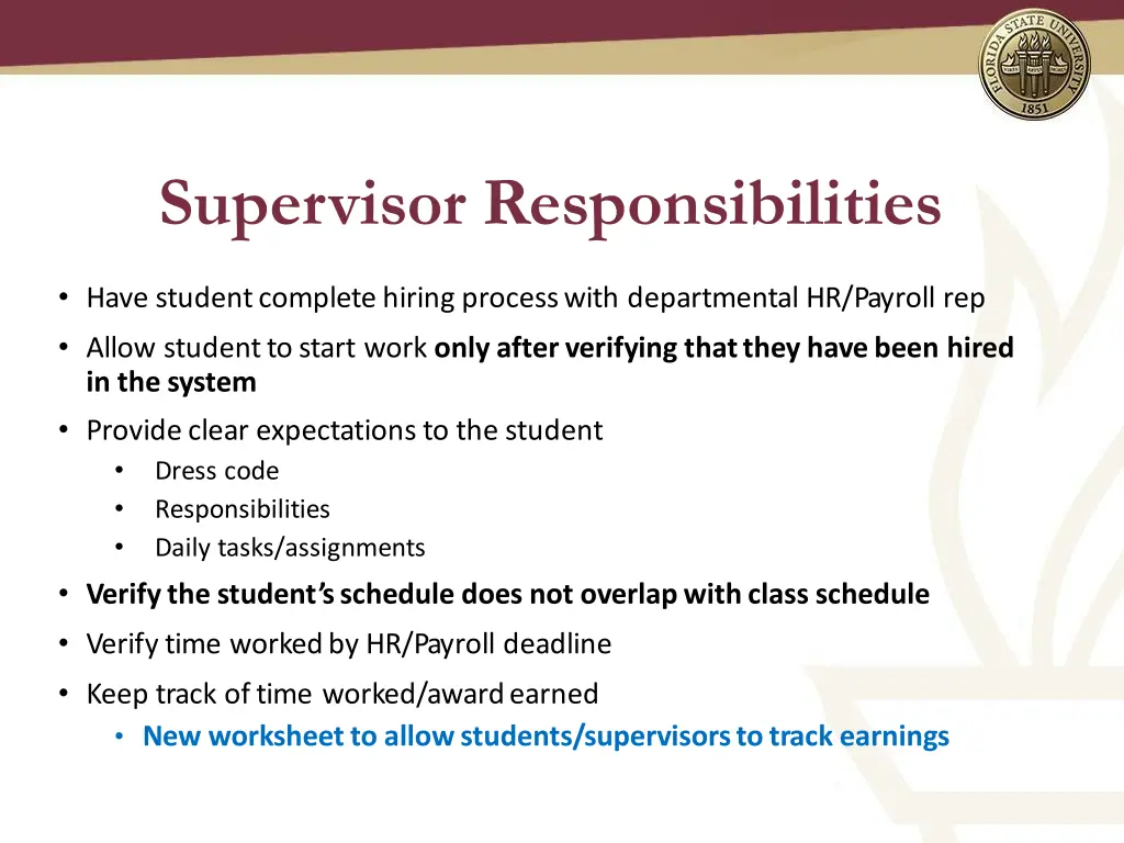 supervisor responsibilities