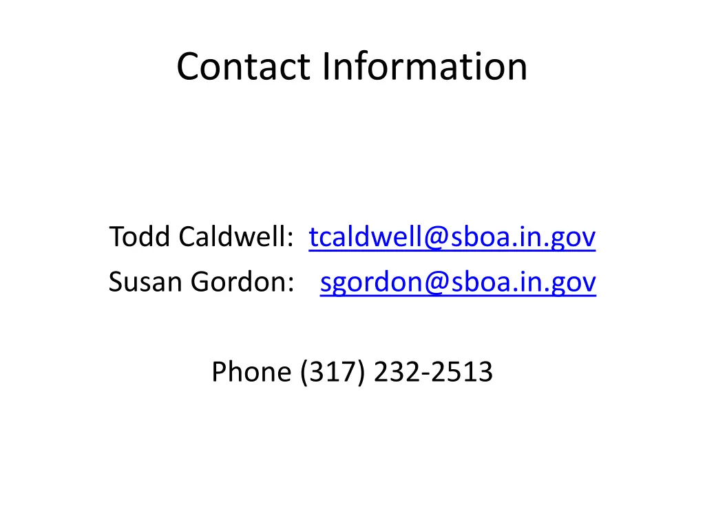 contact information