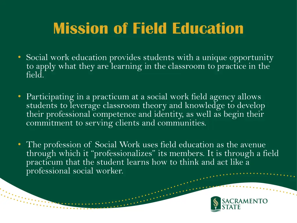 mission of field education