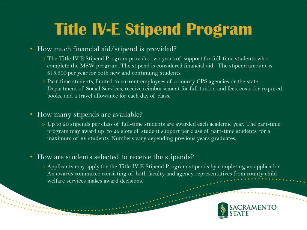 title iv e stipend program