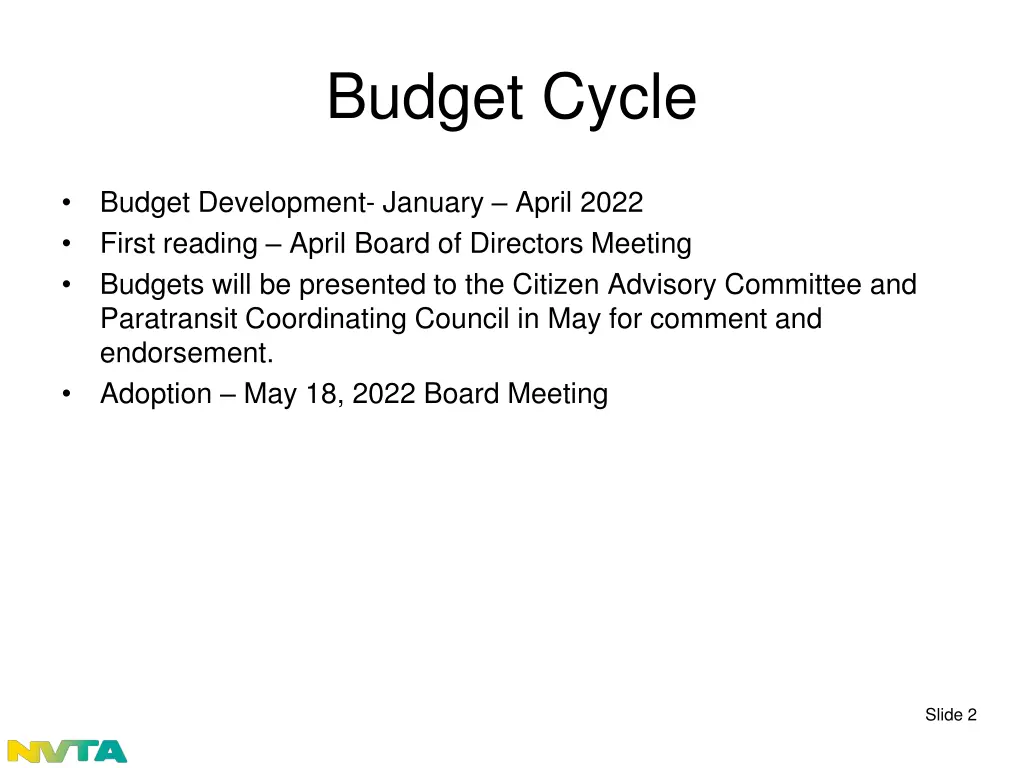 budget cycle