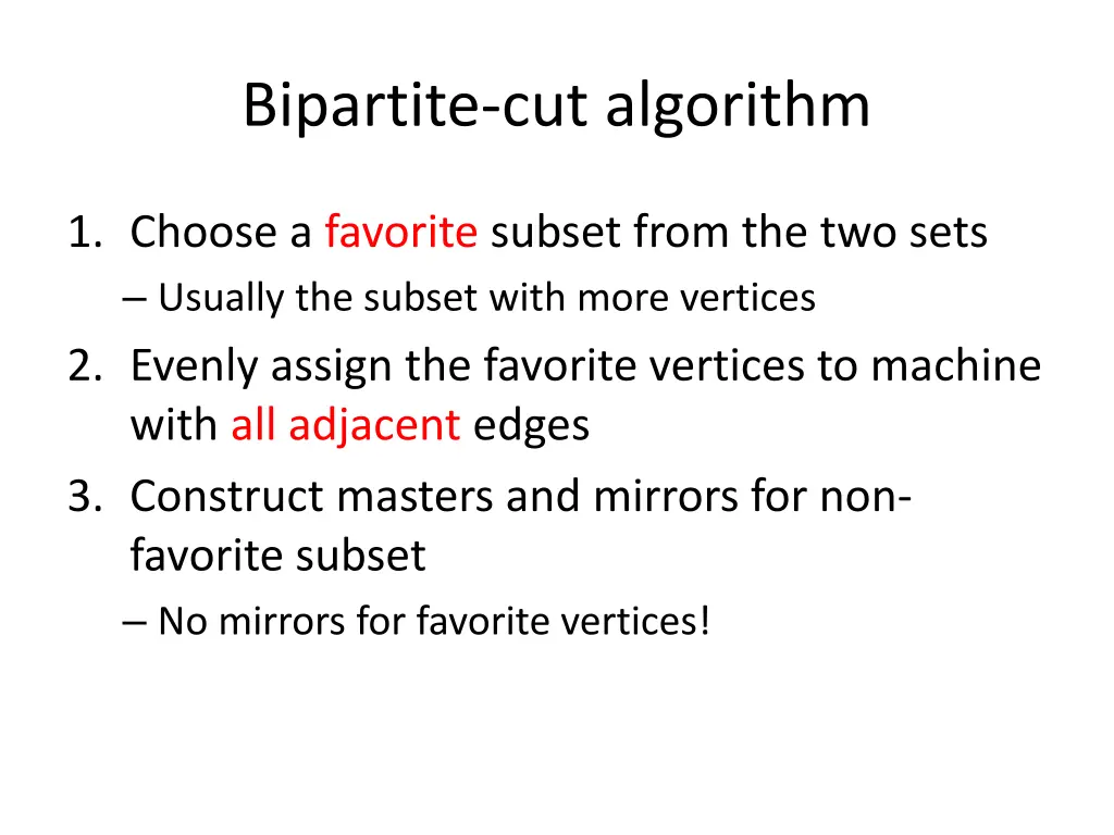 bipartite cut algorithm