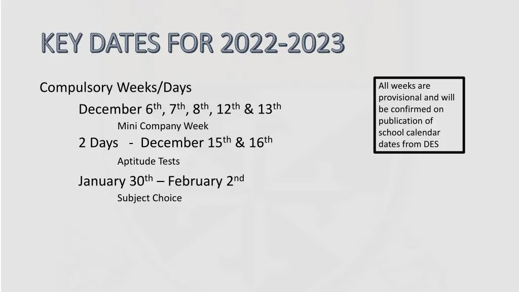 key dates for 2022 key dates for 2022 2023