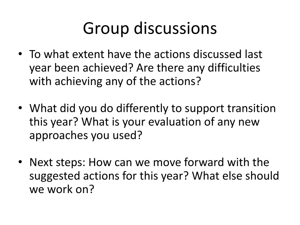 group discussions