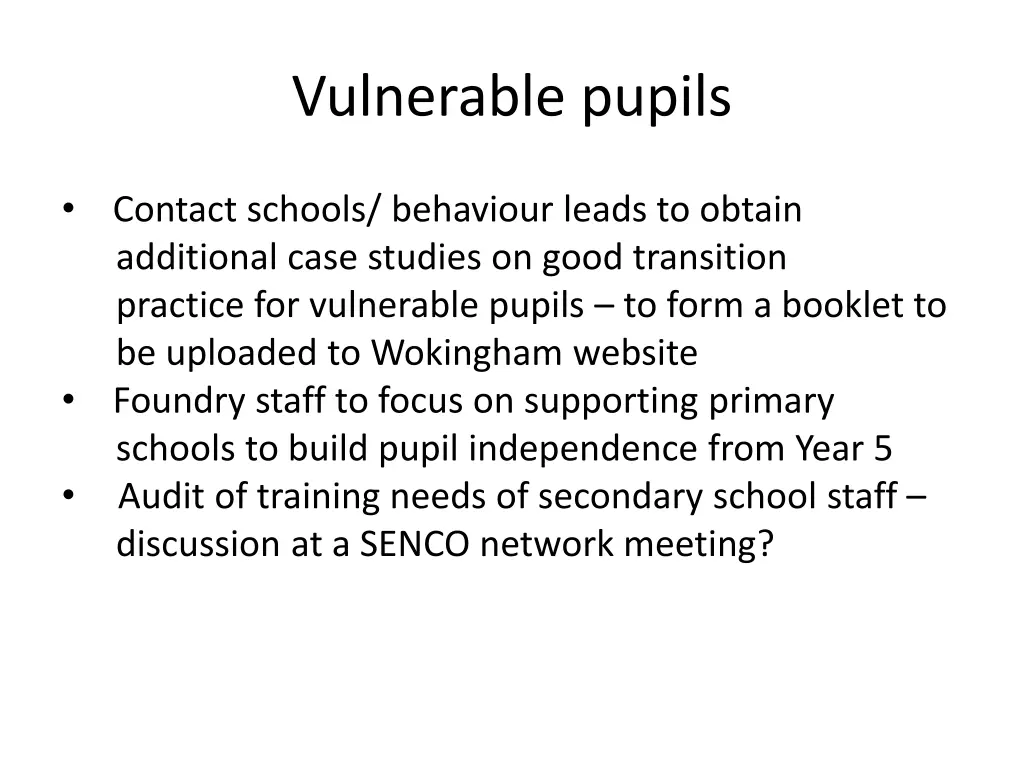 vulnerable pupils