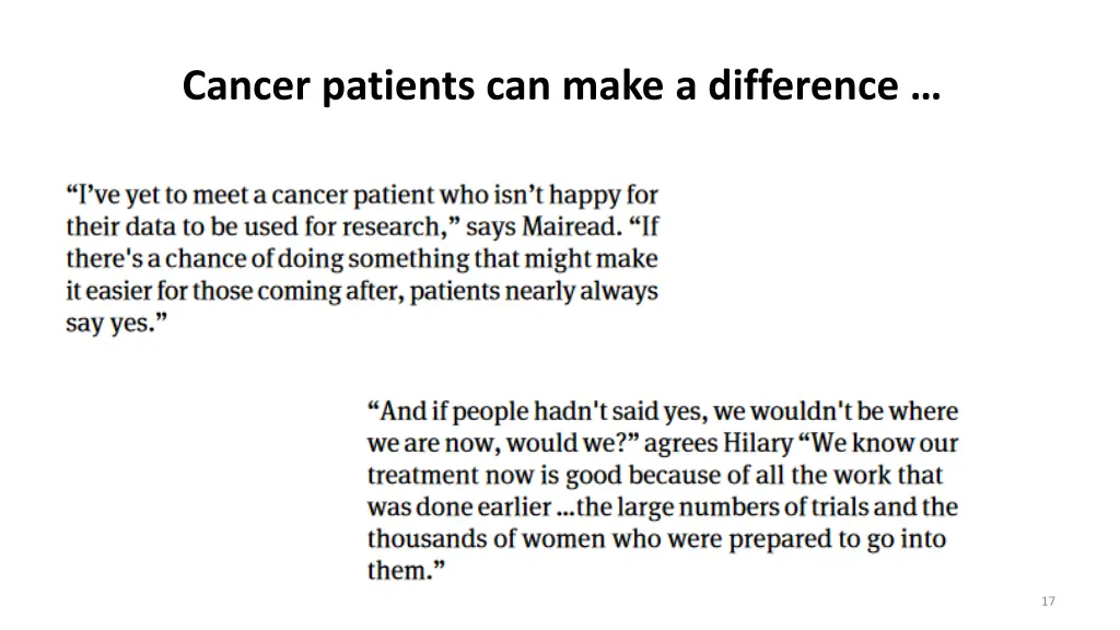 cancer patients can make a difference