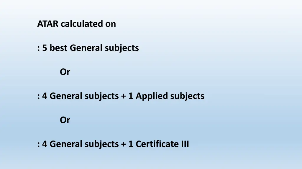 atar calculated on