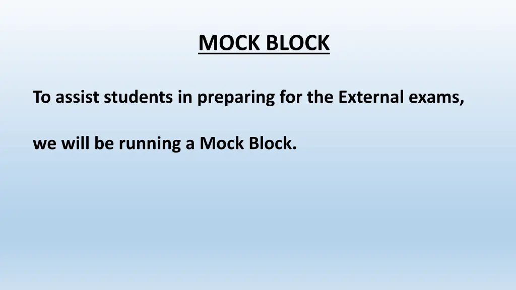 mock block