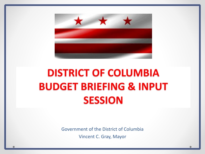 district of columbia budget briefing input session