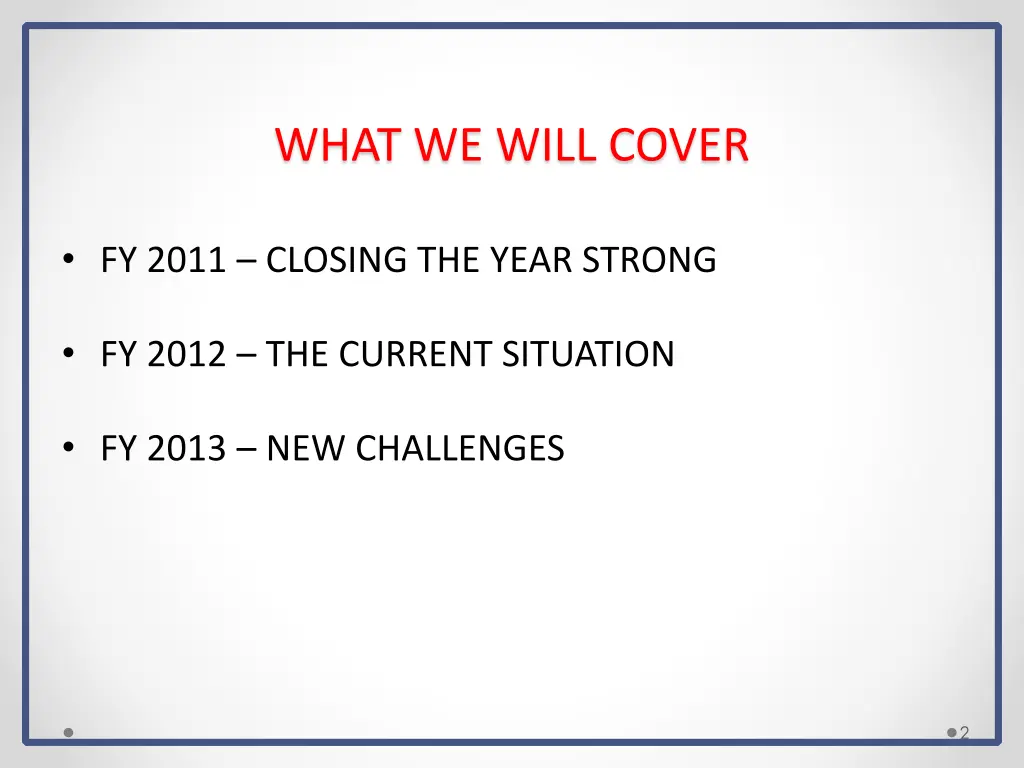 what we will cover