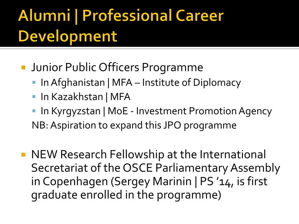 junior public officers programme in afghanistan