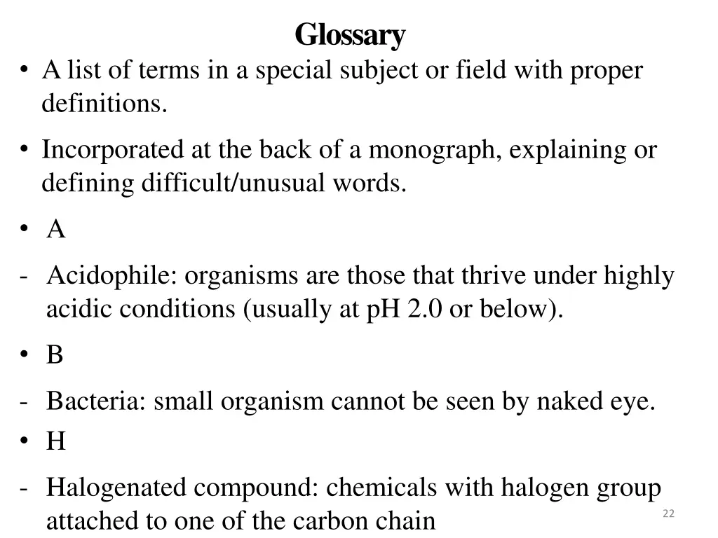 glossary