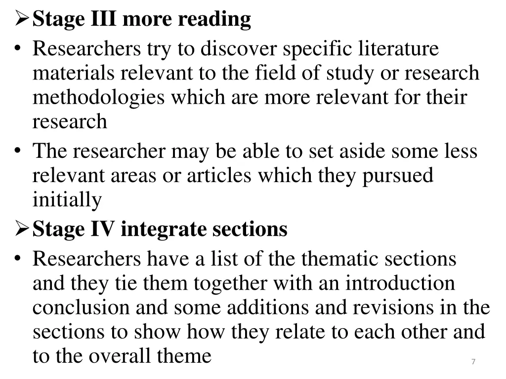 stage iii more reading researchers