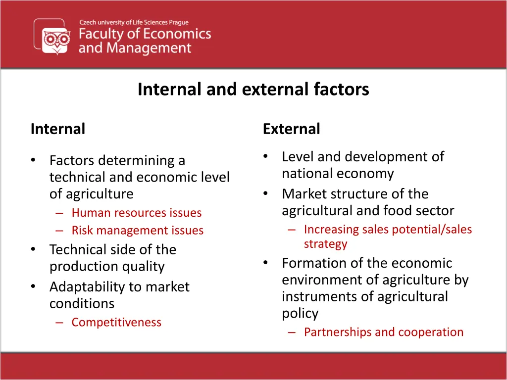 internal and external factors