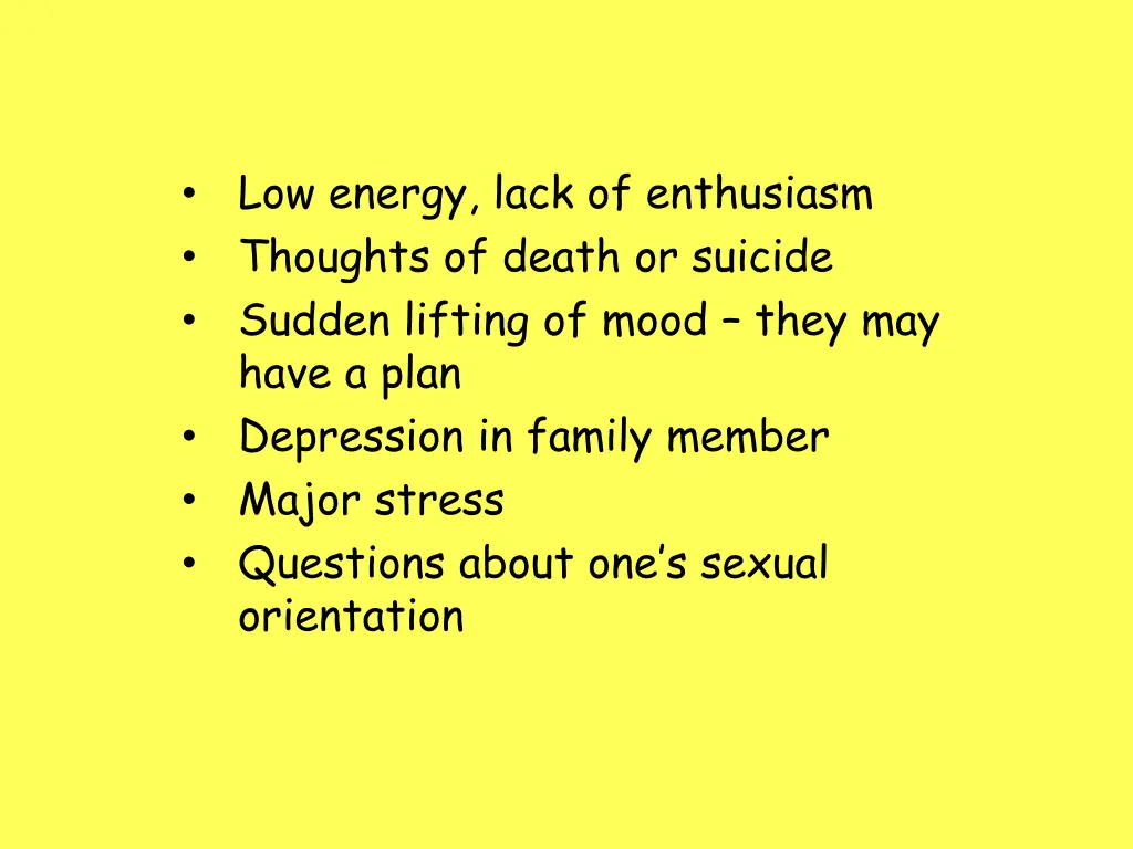 low energy lack of enthusiasm thoughts of death