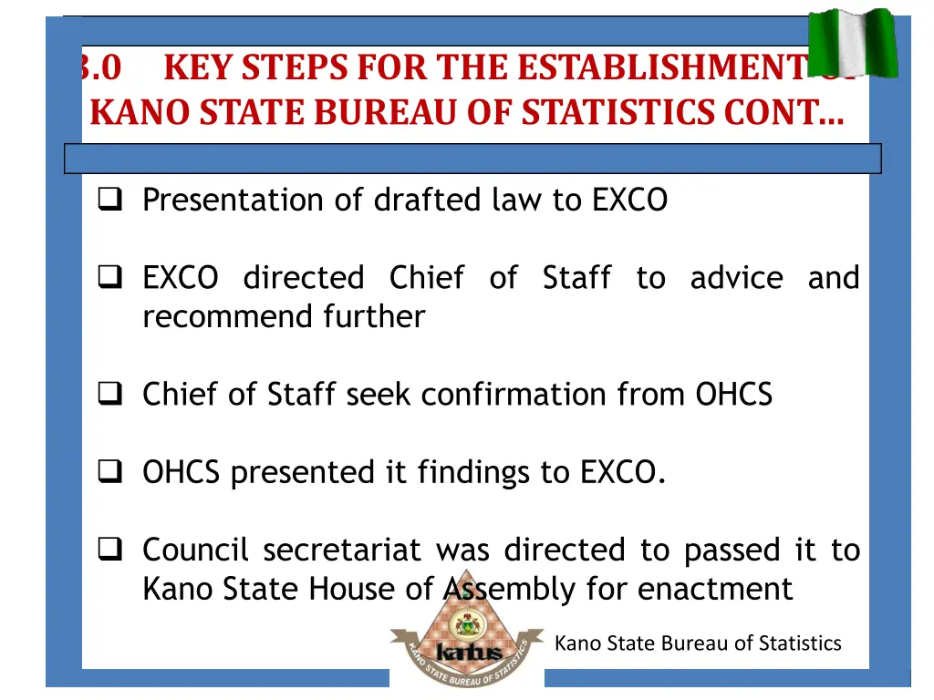 3 0 key steps for the establishment of kano state 1