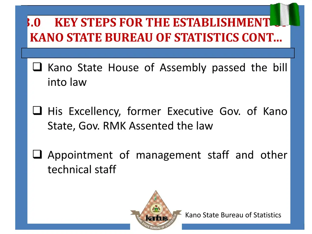 3 0 key steps for the establishment of kano state 2