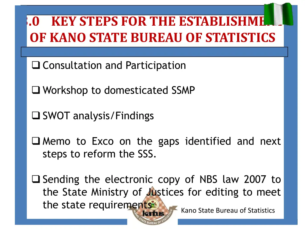 3 0 key steps for the establishment of kano state