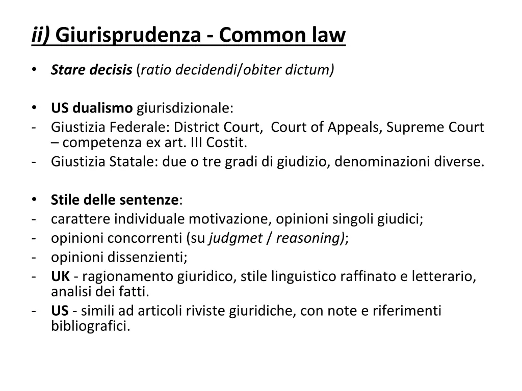 ii giurisprudenza common law