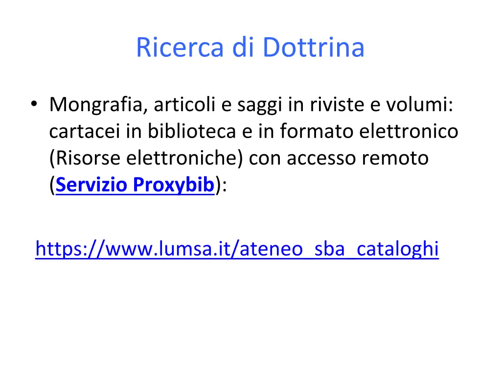 ricerca di dottrina