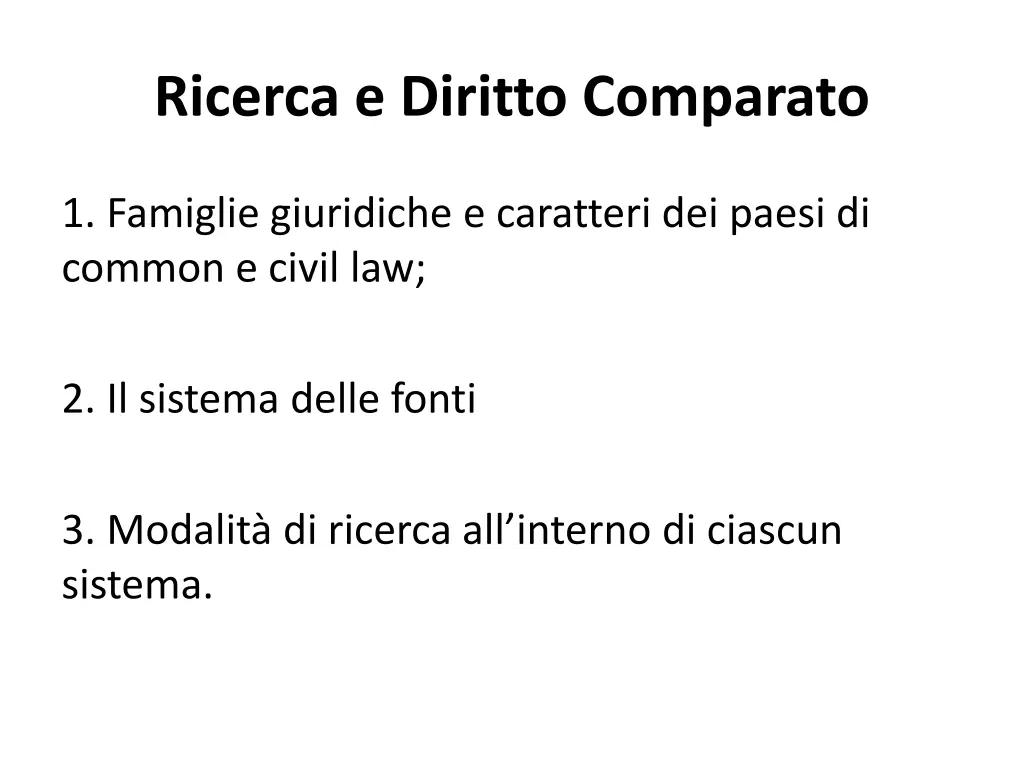 ricerca e diritto comparato