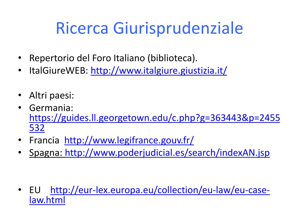 ricerca giurisprudenziale