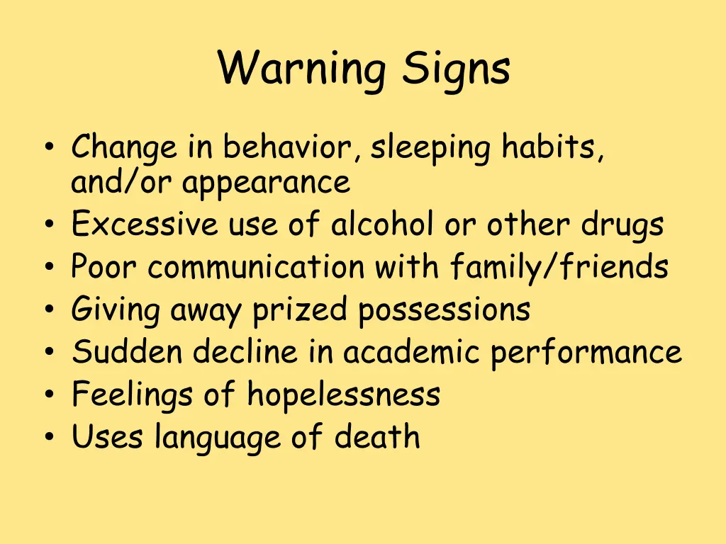 warning signs