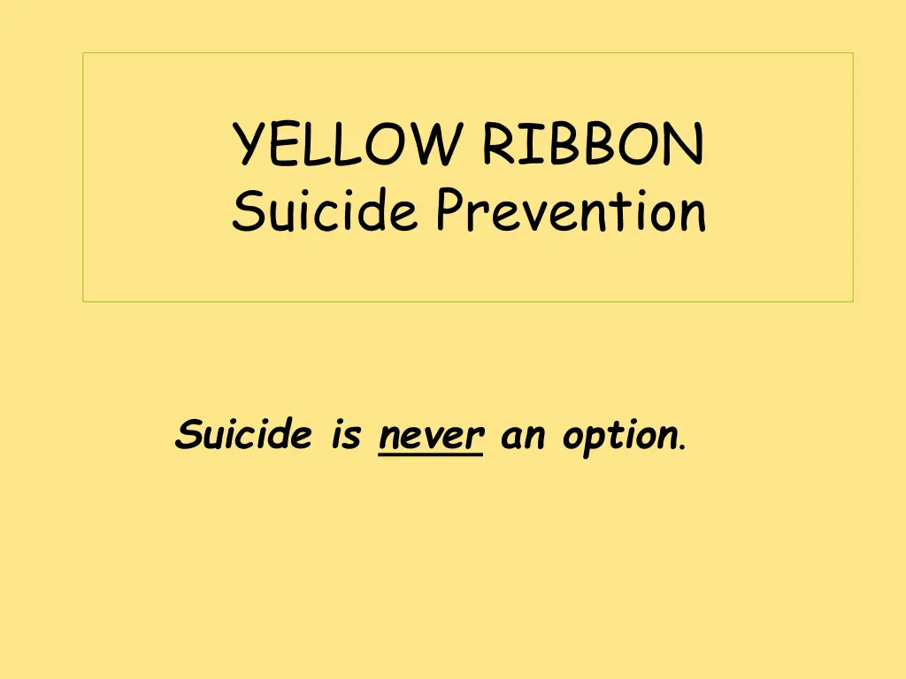 yellow ribbon suicide prevention