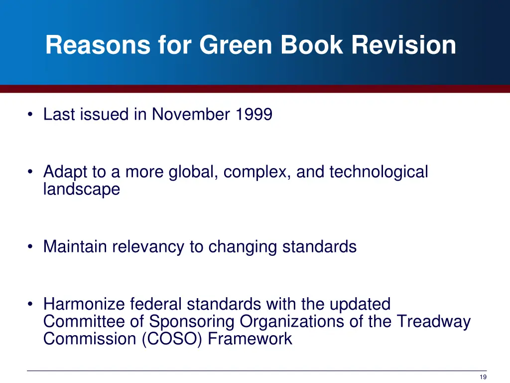 reasons for green book revision