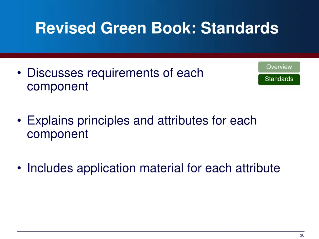 revised green book standards 1