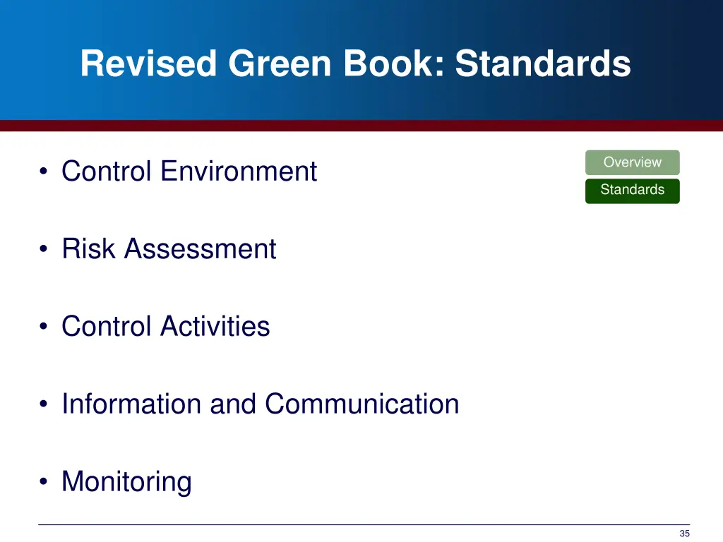 revised green book standards