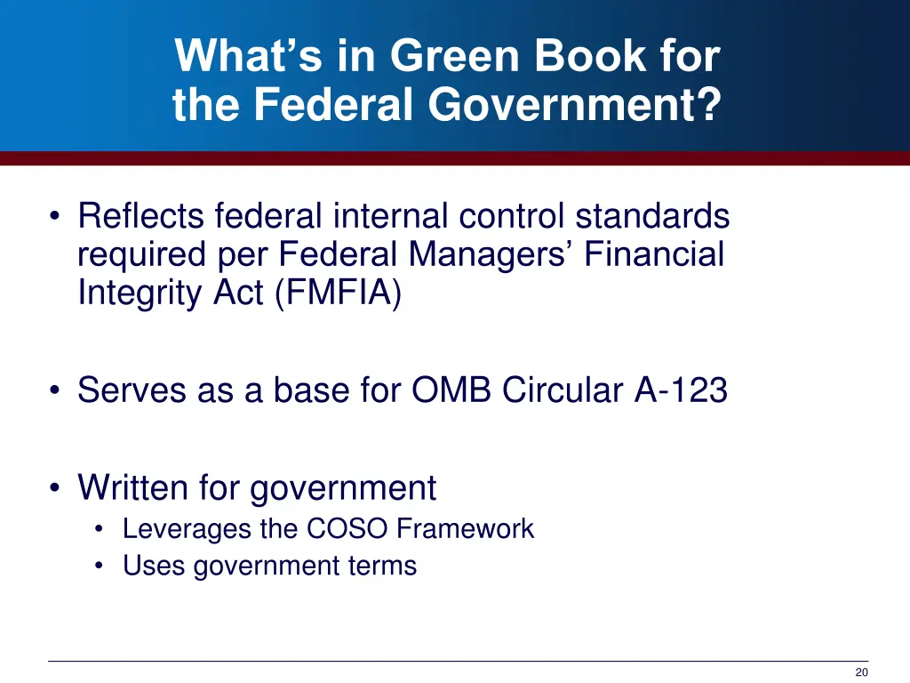 what s in green book for the federal government