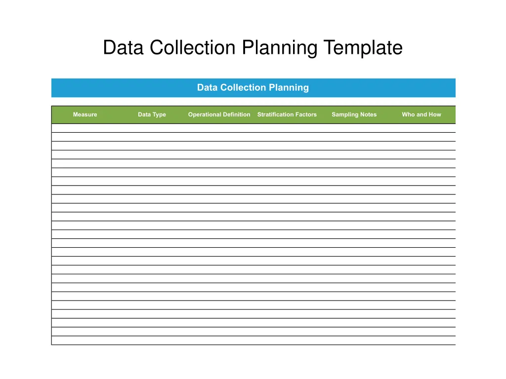 data collection planning template