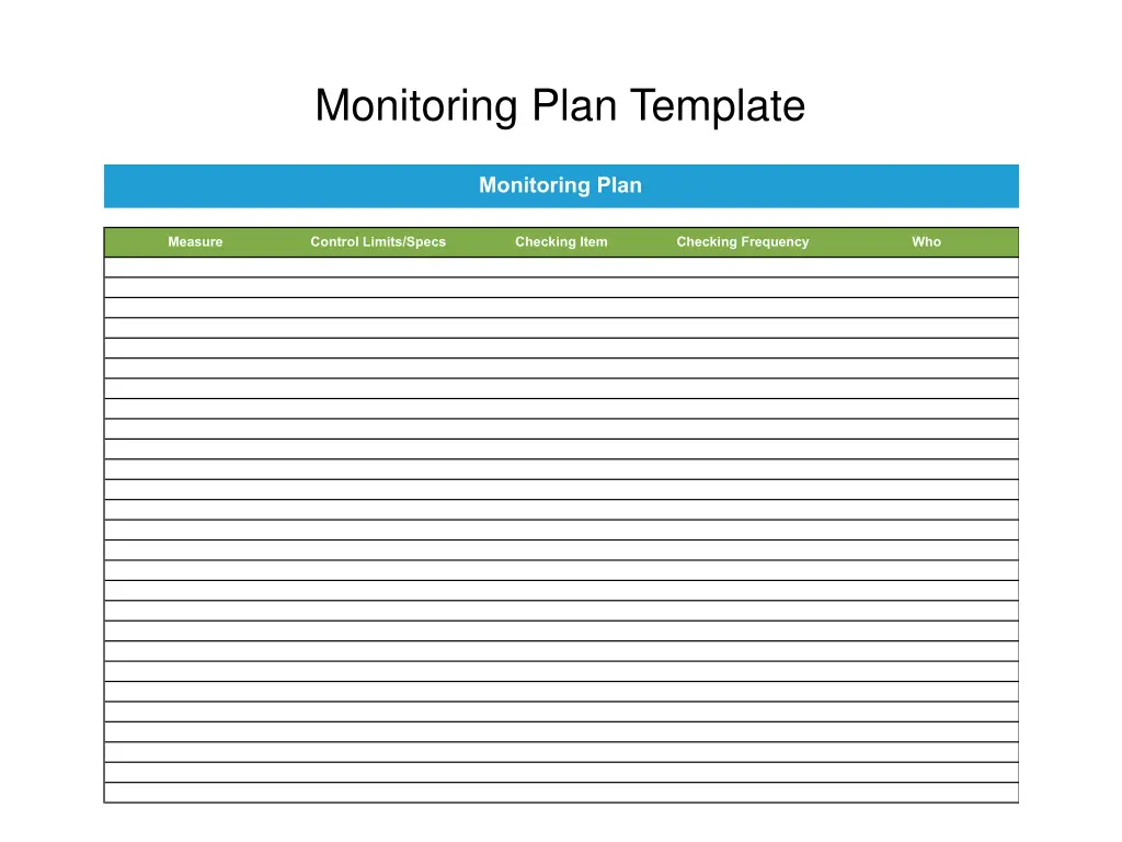 monitoring plan template