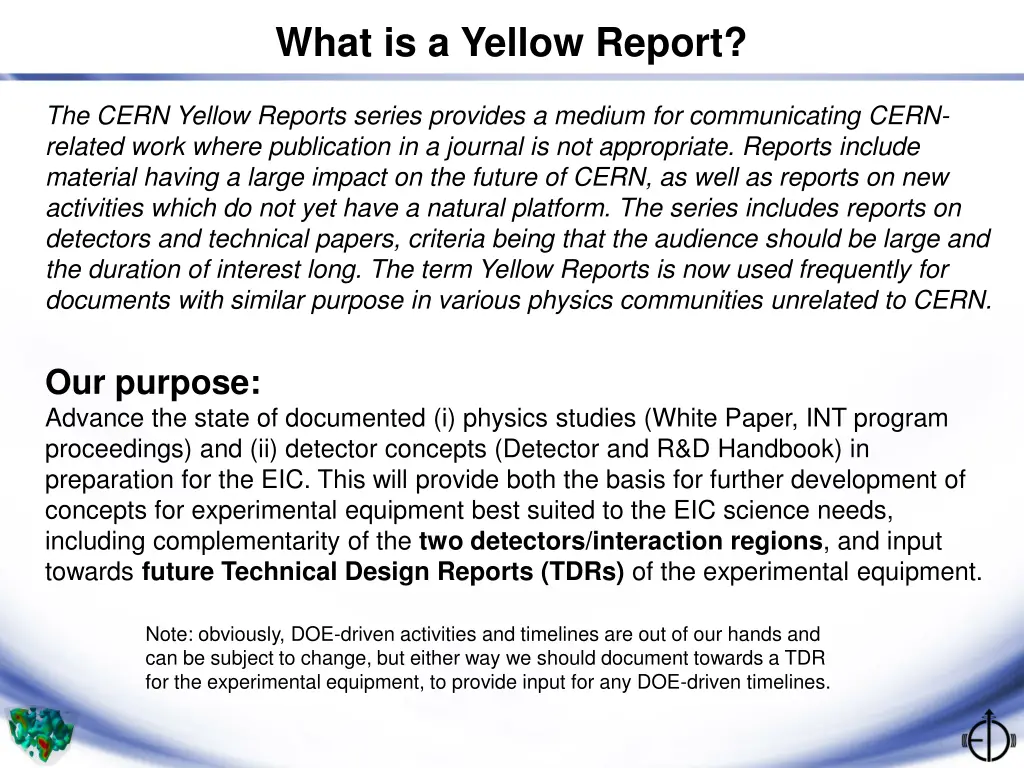 what is a yellow report