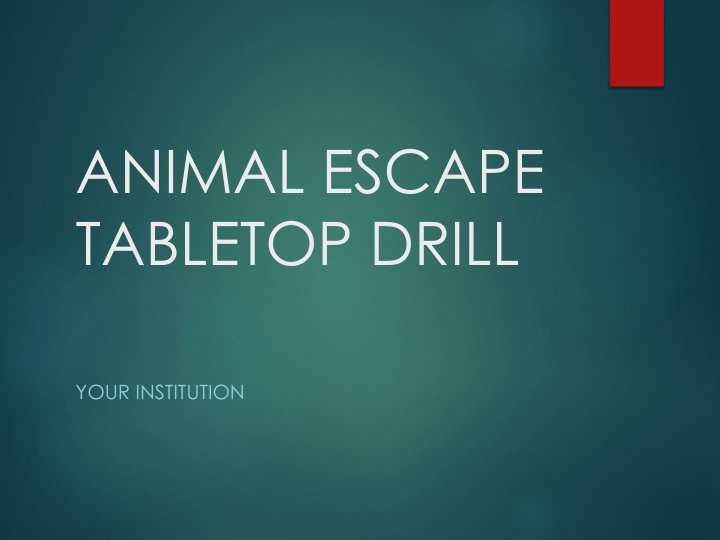 animal escape tabletop drill